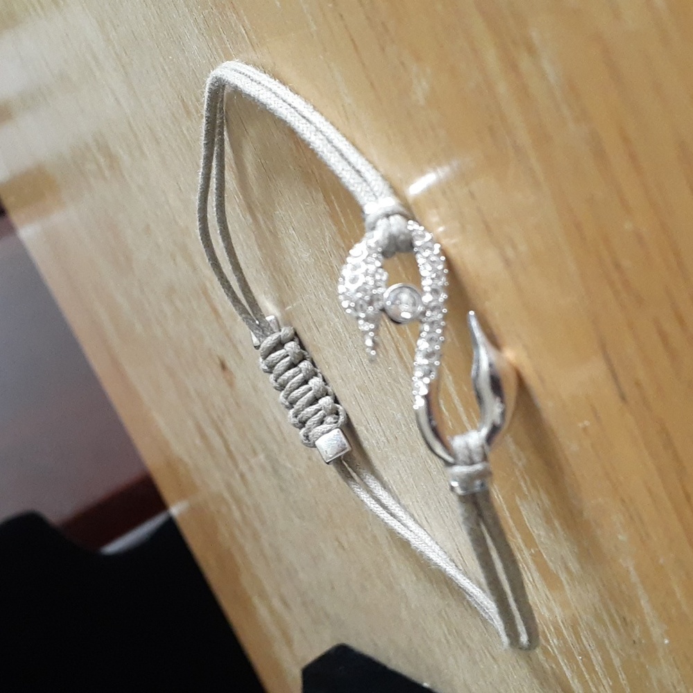 Swarovski Crystal Swan Stamped Adjustable Bracelet TT124 - Picture 6 of 17